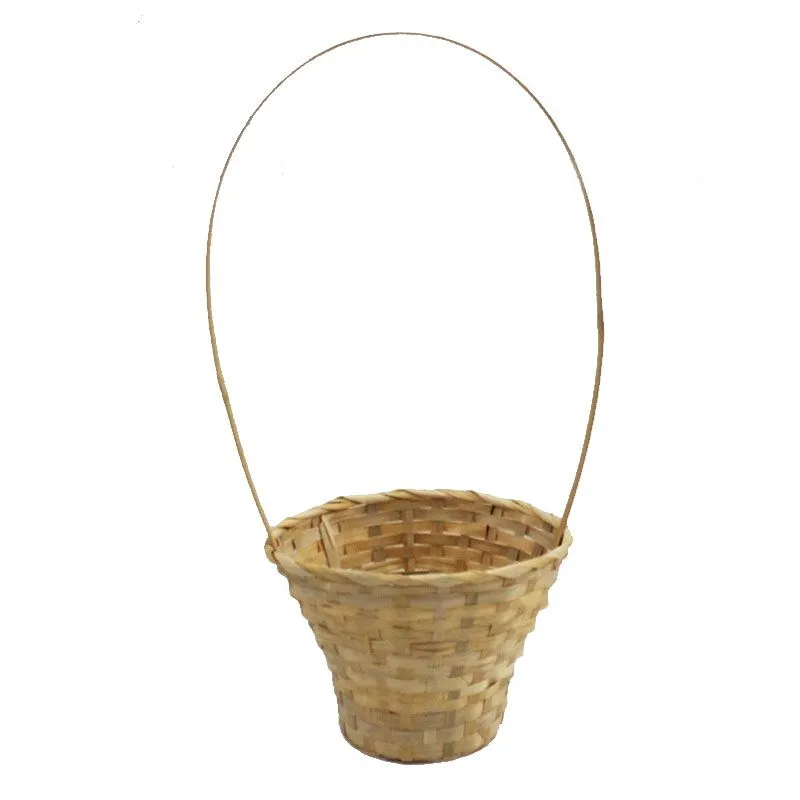 картинка Корзина плетеная Лукошко (бамбук), натуральная, 23xH17/53см от магазина Флоранж