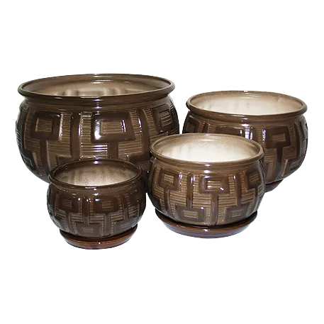 Горшок керамический Стиль (4-й из набора), 13х9см, 0,9л; Россия