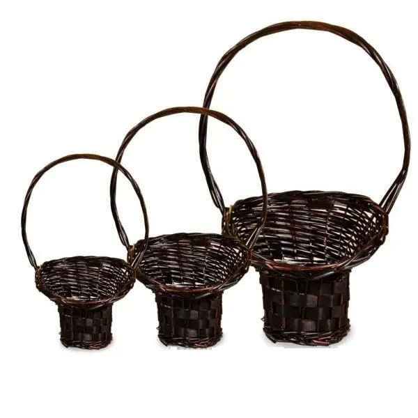 Корзина плетеная 318810 (№1 из 3шт.), (ива), 34x28xH12/48см