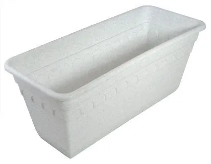 Ящик пластиковый балконный Колывань, мрамор, 400x175x168мм; Россия