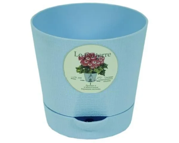 Кашпо пластиковое Классик, синее,  0,35л; Россия