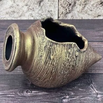 картинка Ваза керамическая Амфора, бронзовая, 8,5х20см; Россия от магазина Флоранж