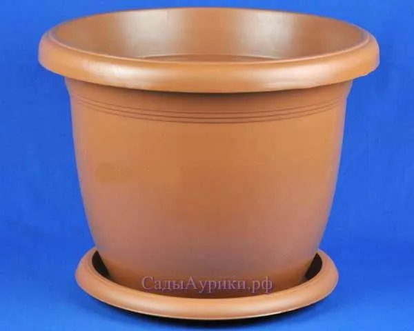 Горшок пластиковый Вилла, терракотовый, 68х53см, 110л; Россия