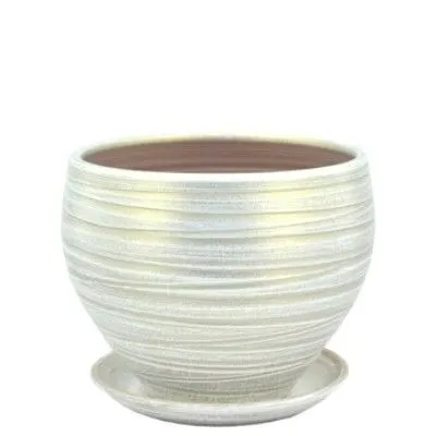 картинка Горшок Модерн классика, 15х13см, белый; Россия от магазина Флоранж