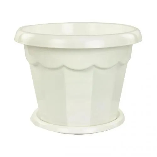 Горшок пластиковый Гармония, белый, 15х14,5см, 1,5л; Россия