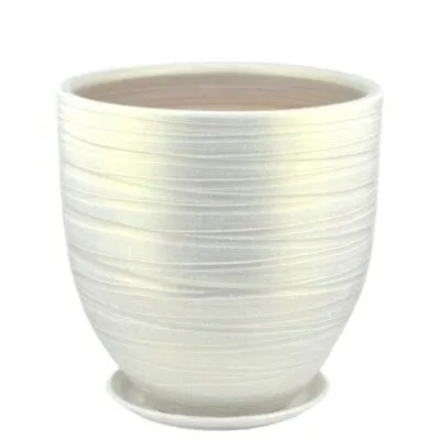 Горшок керамический Модерн бутон, белый, 30х28см, 12л; Россия