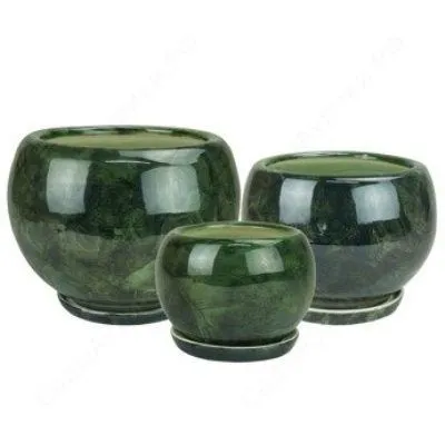 Горшок керамический Шар  (2-й из набора), 15х20см, 3,7л, ассорти; Россия