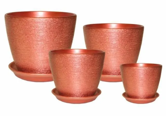 Горшок керамический Кассандра 347032 (2-й из набора), 13х12см, 1,3л; Россия