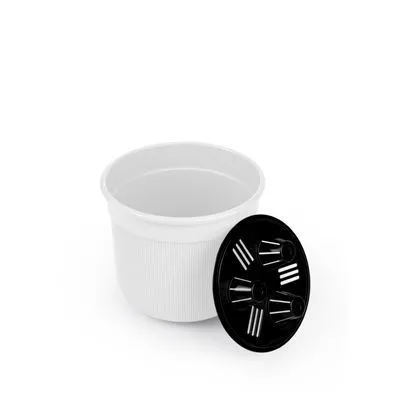 Горшок пластиковый Сканди с дренажной вставкой, белый, 13,5х13,5х11,5 см, 1 л; Россия