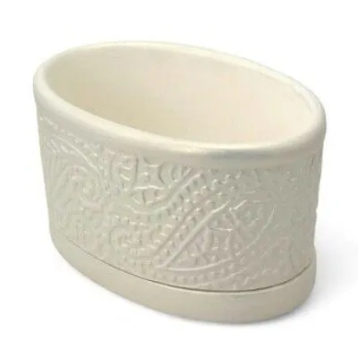 Горшок Пейсли 15смх9смх9см, 0,5л, жемчуг/Сады Аурики