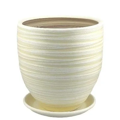 Горшок керамический Модерн бутон, ваниль, 24х24см, 7,5л; Россия