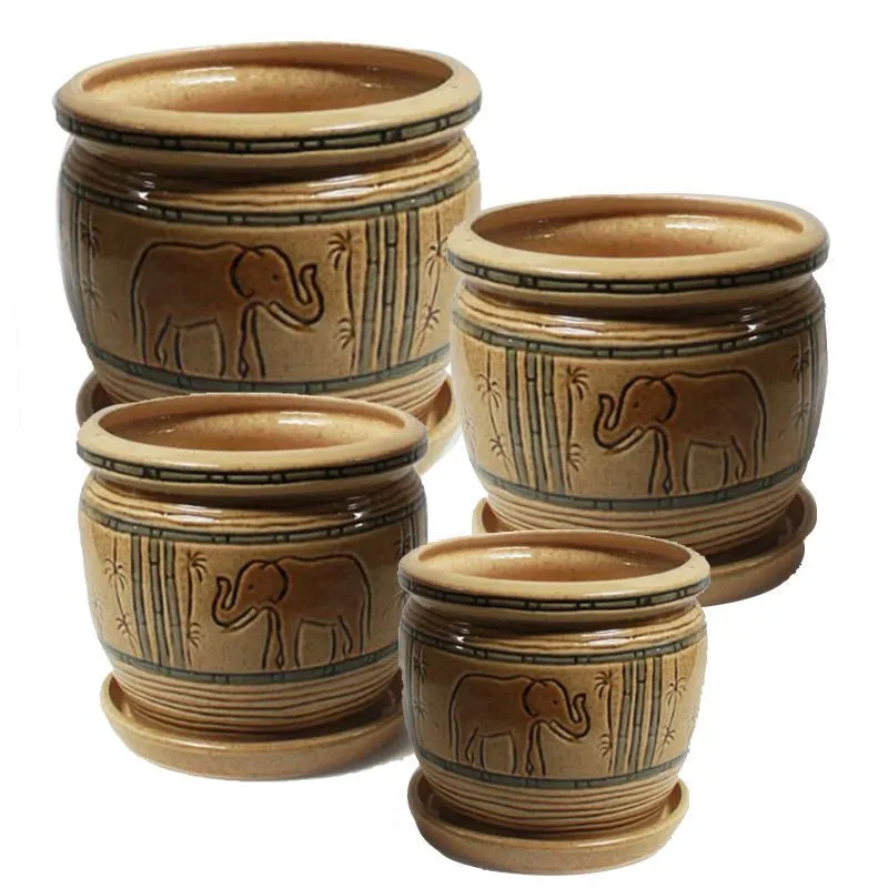 Горшок керамический Индия (2-й из набора), 22х18,2см, 5л; Россия