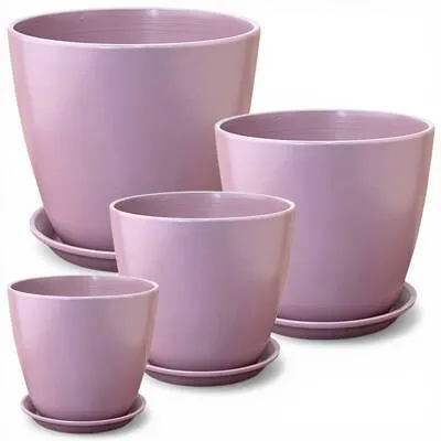 Горшок керамический Бутон Глянец 000635 (1-й из набора), 12х12см, 1л, лаванда; Россия