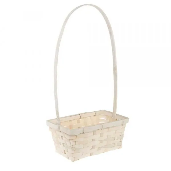 картинка Корзина плетеная (бамбук), белая,  22х11,5xH9см от магазина Флоранж
