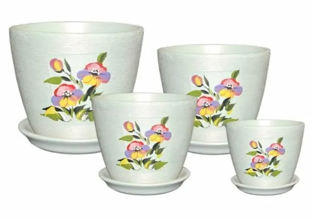 Горшок керамический Миллениум 261574 (3-й из набора), 17,5х14,5см, 2л; Россия