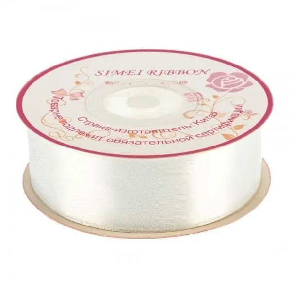 Лента атласная односторонняя, 25ммх22м; Китай