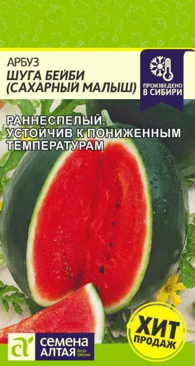 Арбуз Сахарный Малыш (цветной пакет) 1г; Семена Алтая