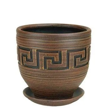Горшок керамический Меандр коба, шоколадный, 20х21см, 5л;  Россия