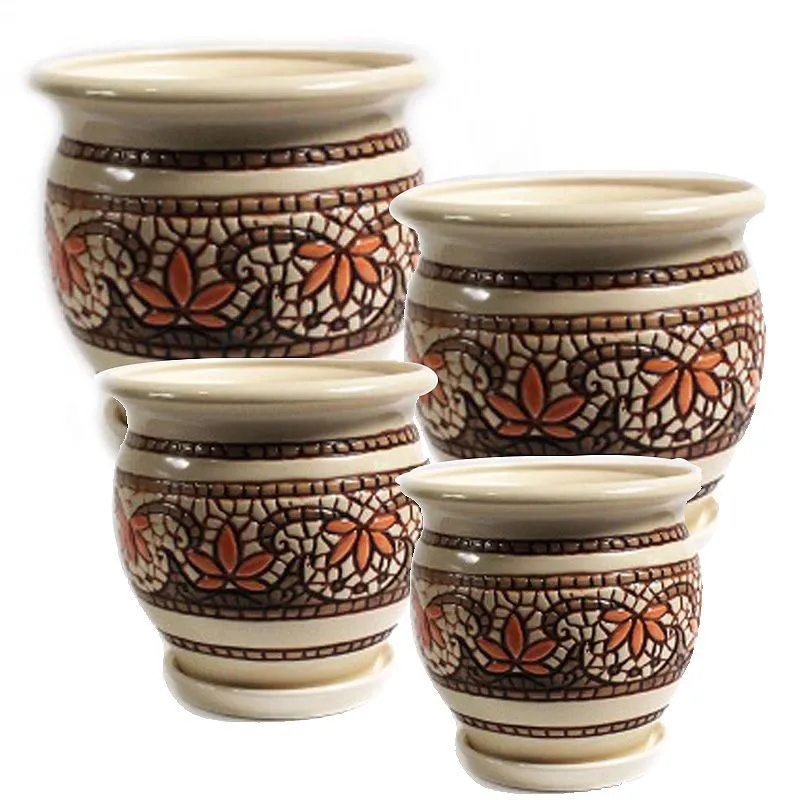 Горшок керамический Мозаика (2-й из набора), 26х22см, 7л; Россия