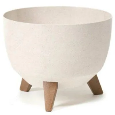 Кашпо пластиковое Roma на ножках, белый, 29хh23см, 9,3л; Польша