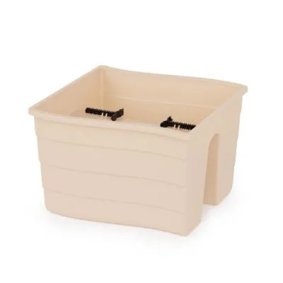 Кашпо пластиковое на перила малое, 29х29х20см, 10л, бежевое; Россия