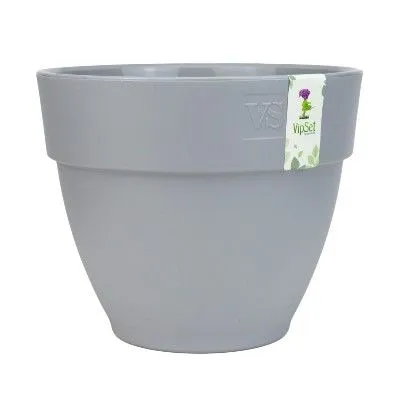 Горшок пластиковый Лори, 25х20,4см, серый, 6,7л; Сады Аурики