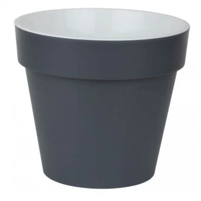 Горшок пластиковый Протея, антрацит-белый, 17,5х16см, 3,7л; Россия