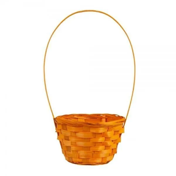 Корзина плетеная (бамбук), оранжевая, 13xH9.5/28см; Китай