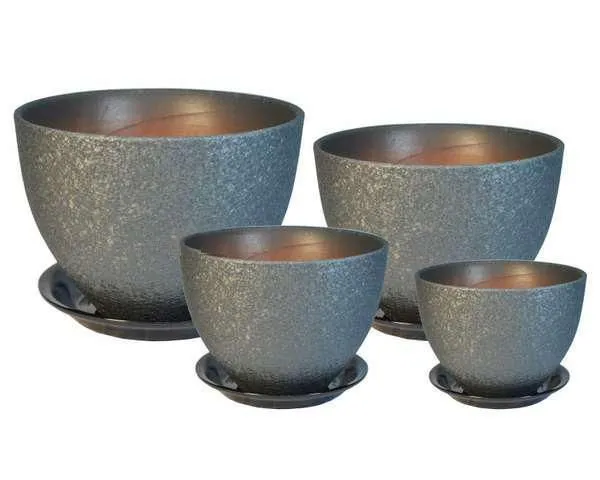 Горшок керамический Венеция винил 419814 (4-й из набора), 21х21см, 6л; Россия