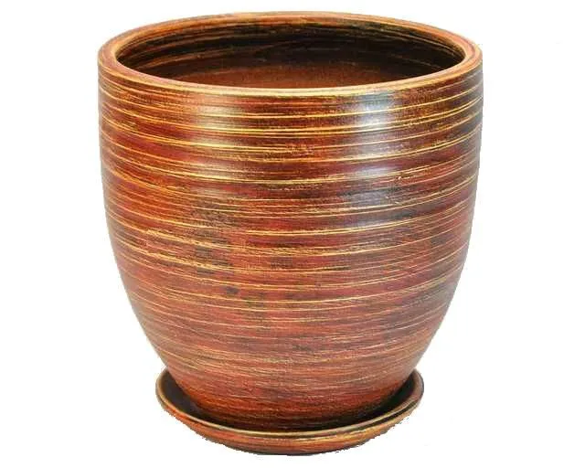 картинка Горшок керамический Эко, вишневый, 24х26см, 8л; Россия от магазина Флоранж