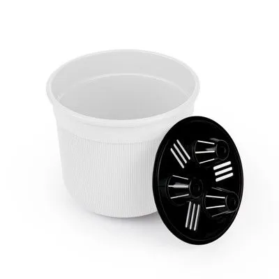 Горшок пластиковый Сканди с дренажной вставкой, белый, 16,5х16,5х14,,5 см, 2 л; Россия