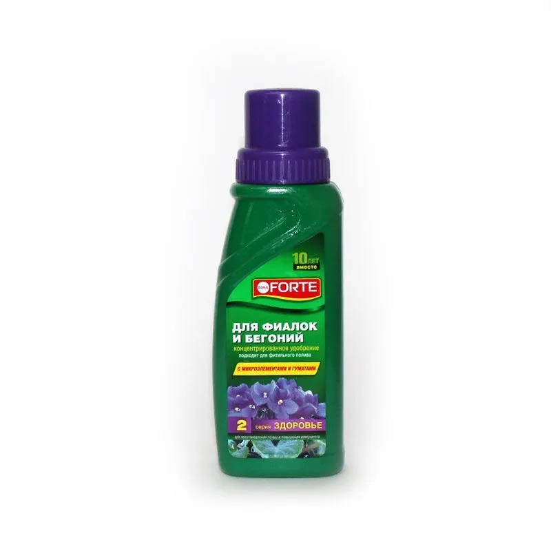 Удобрение для фиалок и бегоний Здоровье, флакон, 285мл; Бона Форте