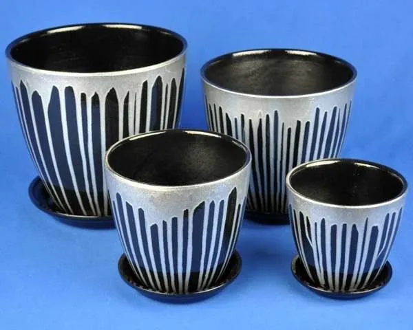 Горшок керамический Бутон Роспись 66 (4-й из набора) 21х21см, 6л; Россия