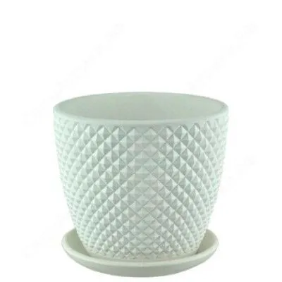 Горшок керамический бутон Грань 646142 (1-й из набора), 11х11см; Россия