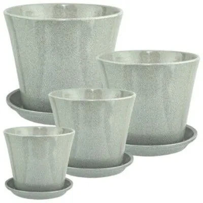 Горшок керамический Глянец элегант камень 675852 (4-й из набора) 20х18см, 3,2л; Россия