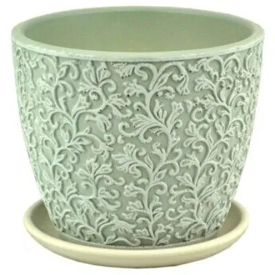 Горшок керамический бутон Орнамент 636174 (3-й из набора), 17х17см, 2,5л; Россия
