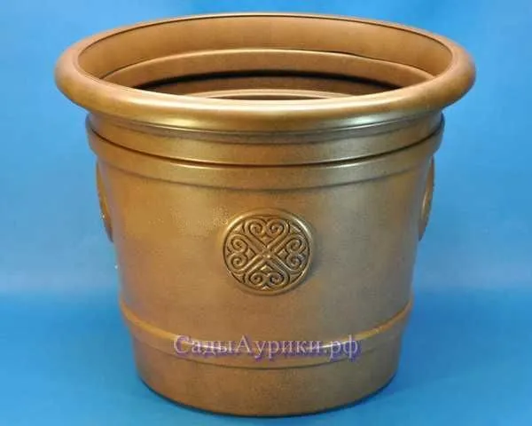 Кашпо пластиковое Medallion, коричневое, 50х40см, 40л; Польша