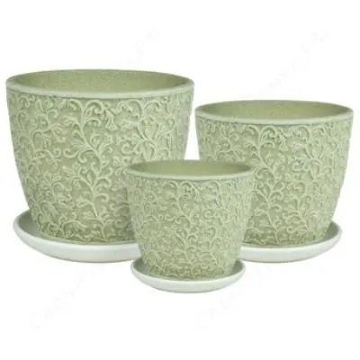 Горшок керамический бутон Орнамент 636167 (1-й из набора), 11х10см, 0,5л; Россия
