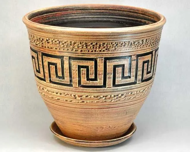 Горшок керамический Грузинский, коричневый, 47х40см, 50л; Россия