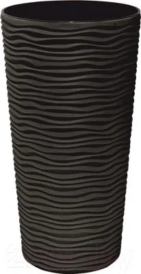 Кашпо пластиковое Фьюжн круг, гранит, 13л; Россия