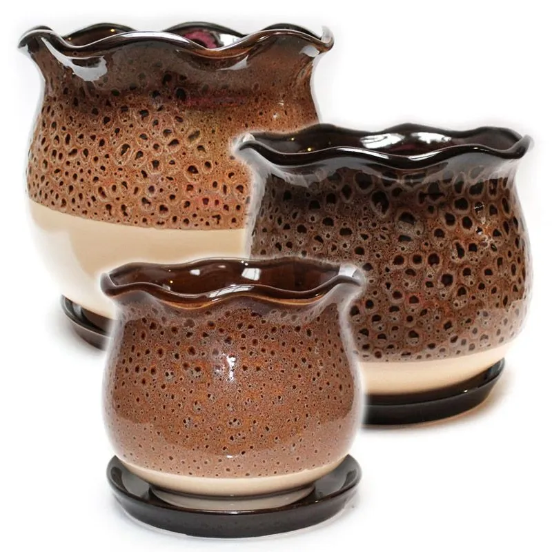 Горшок керамический Тюльпан (3-й из набора), 15,7х13,4см, 1л; Россия