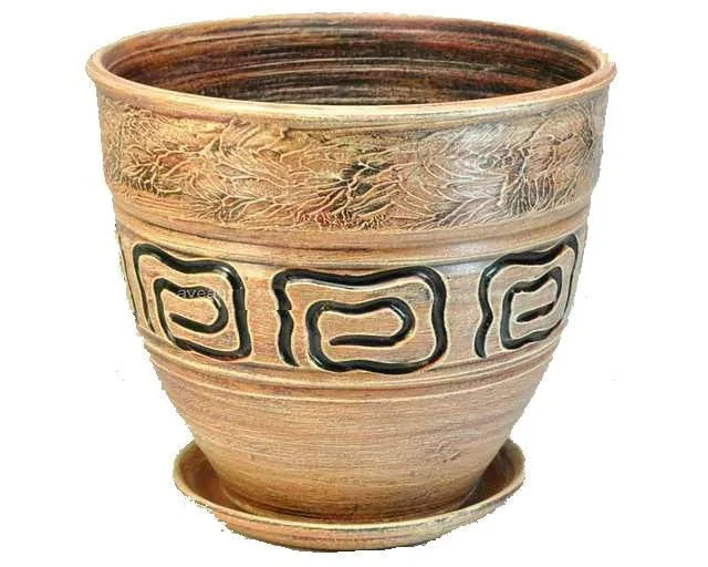 картинка Горшок керамический Весна, бежевый, 35х30см, 16л; Россия от магазина Флоранж