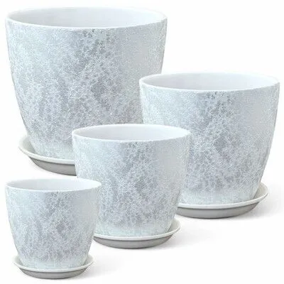 Горшок керамический Бутон Шелк 738779 (1-й из набора), 12х12см, 1л; Россия