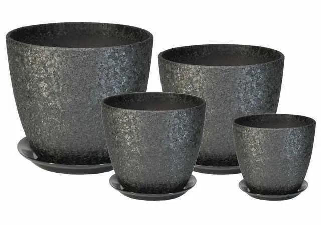 Горшок керамический Бутон винил 461981 (1-й из набора), 12х12см, 1л;  Россия