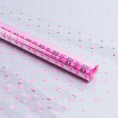 Рулон пленка Мелкие сердца, розовый, 70см; Россия