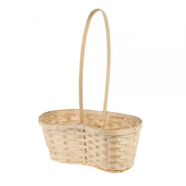 картинка Корзина плетеная (бамбук), натуральная, 31х18х17х H12/42см от магазина Флоранж