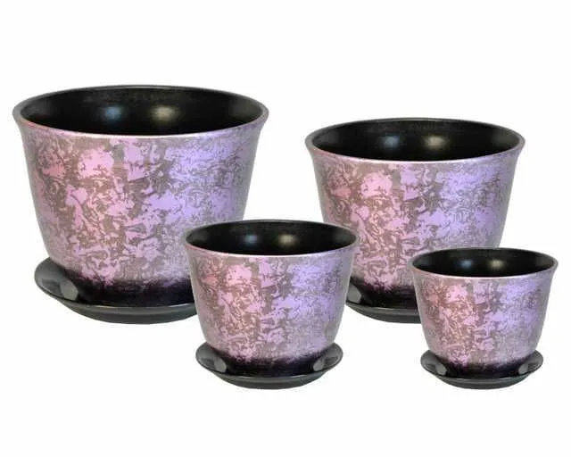 Горшок керамический Гранд Мрамор РС407 (4-й из набора), 22х18см, 3,9л; Россия