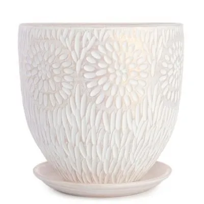 Горшок керамический Астра бутон 3 28х28,см,12л, бел/жемчуг; Россия