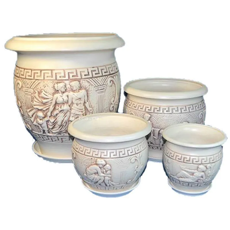 Горшок керамический Олимпия (4-й из набора), 16х14,5см, 1,8л; Россия