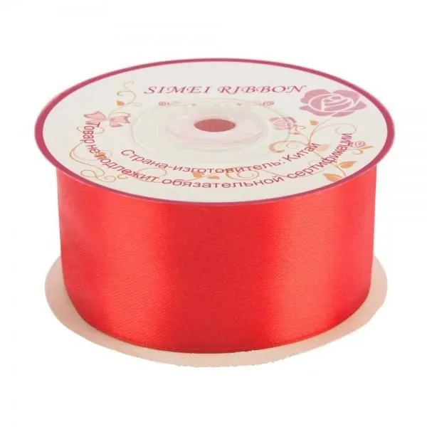 Лента атласная односторонняя, 38ммх22м; Китай